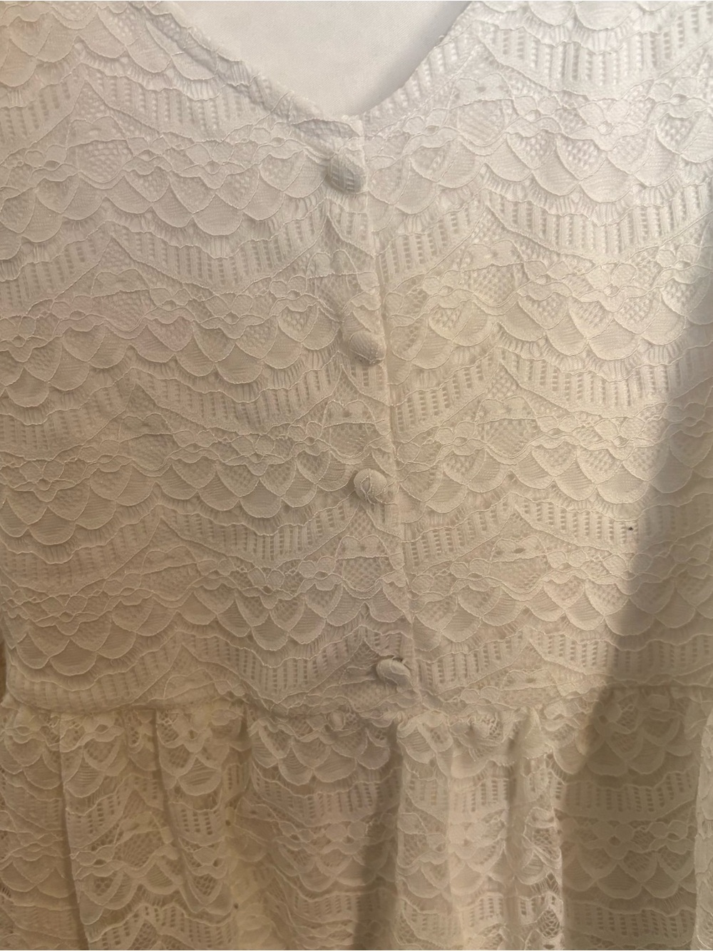 Torrid White Lace V-Neck Button-Front Sleeveless Top Summer Tank Top Shirt - Picture 9 of 10